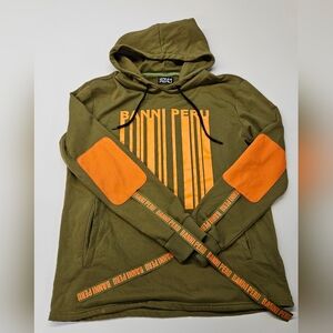 Banni Peru Green Hoodie With Orange Logo X-LARGE